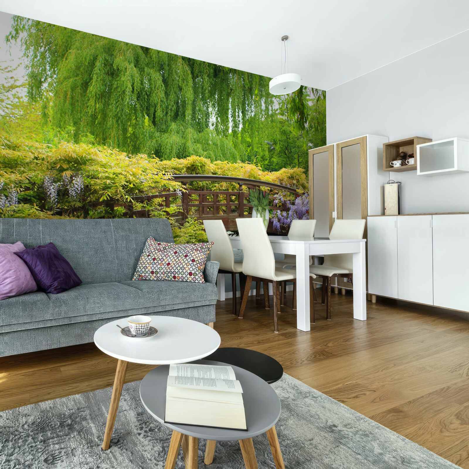 Fototapeta zapierająca dech w piersiach panorama mostu nad rzeką