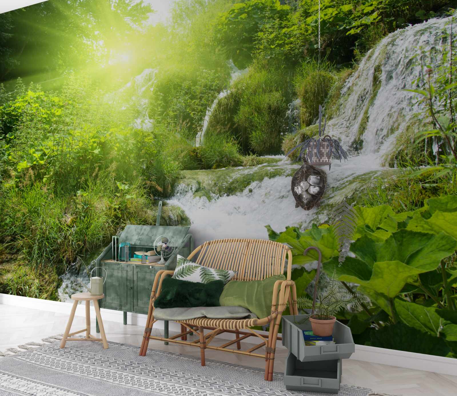 Fototapeta tajemniczy wodospad w górskim lesie