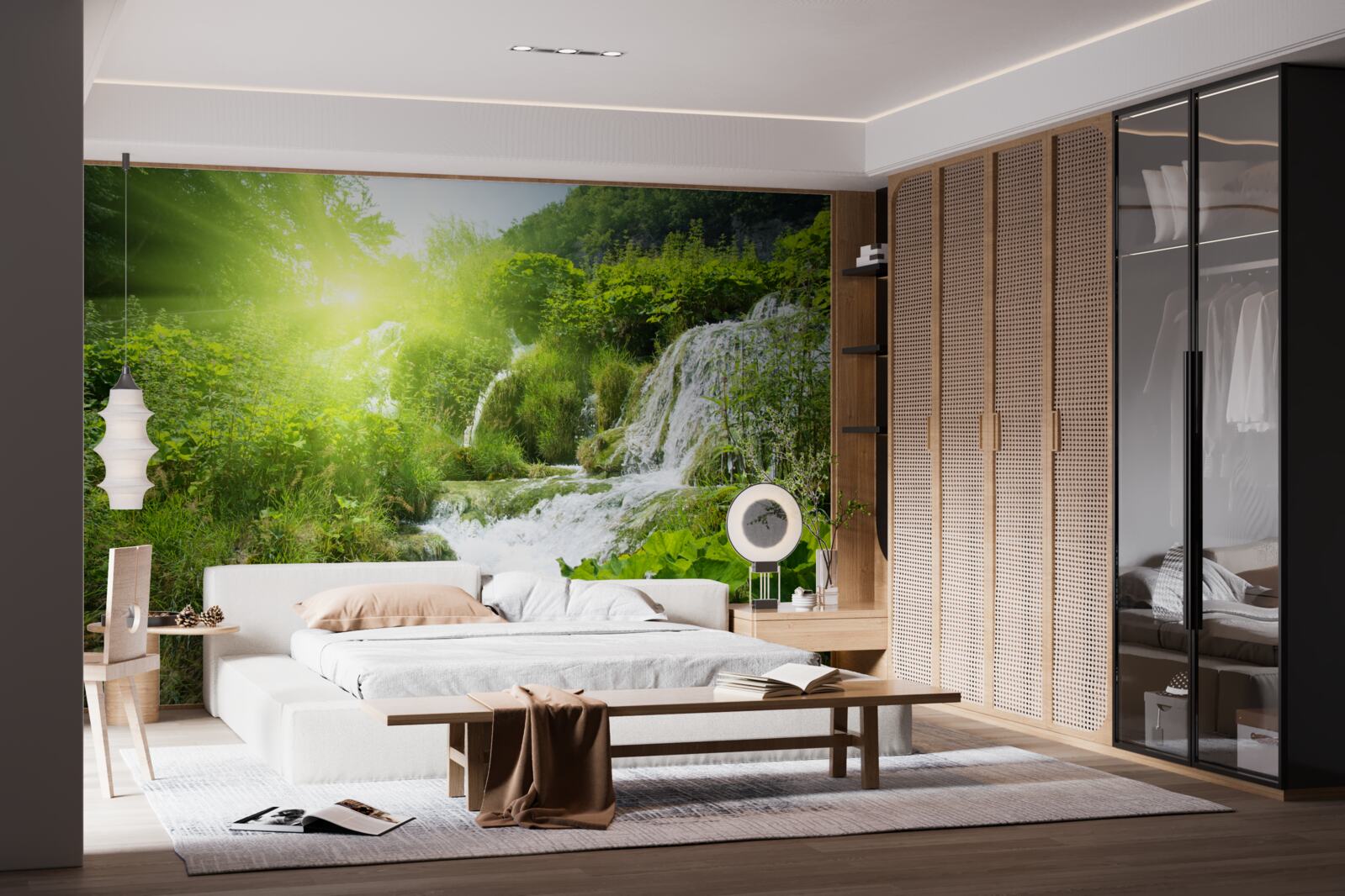 Fototapeta tajemniczy wodospad w górskim lesie