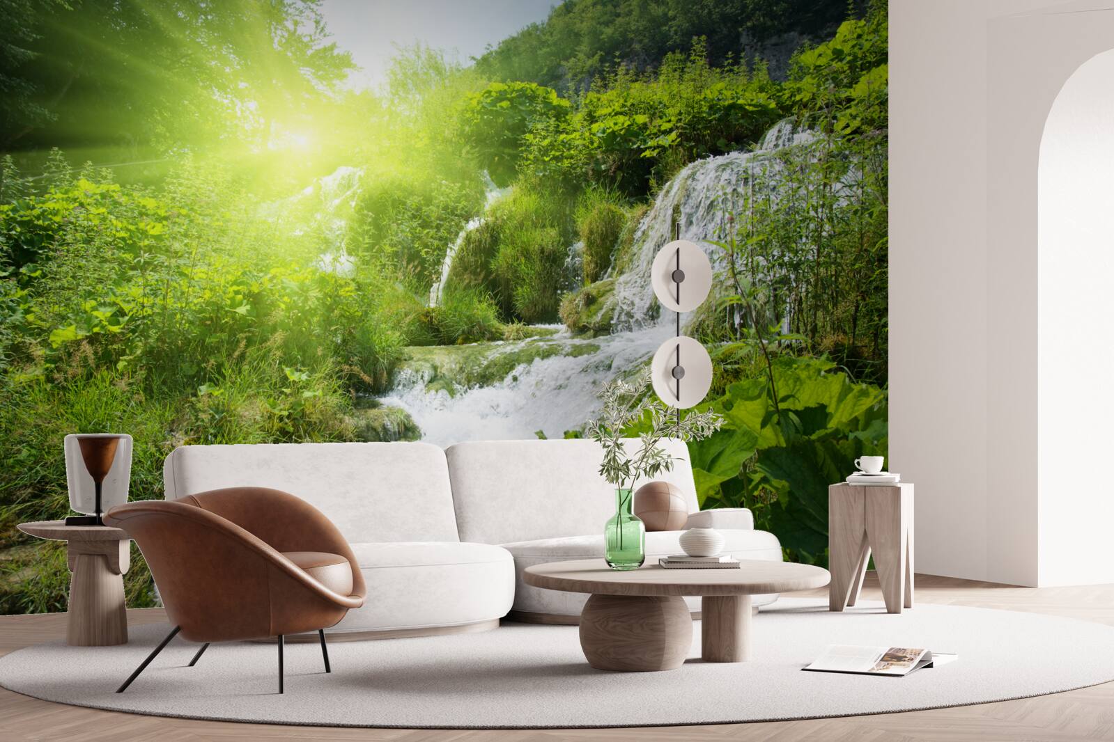 Fototapeta tajemniczy wodospad w górskim lesie