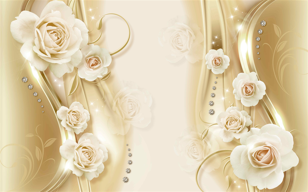 Fototapeta na brązowym tle znajdują się białe róże