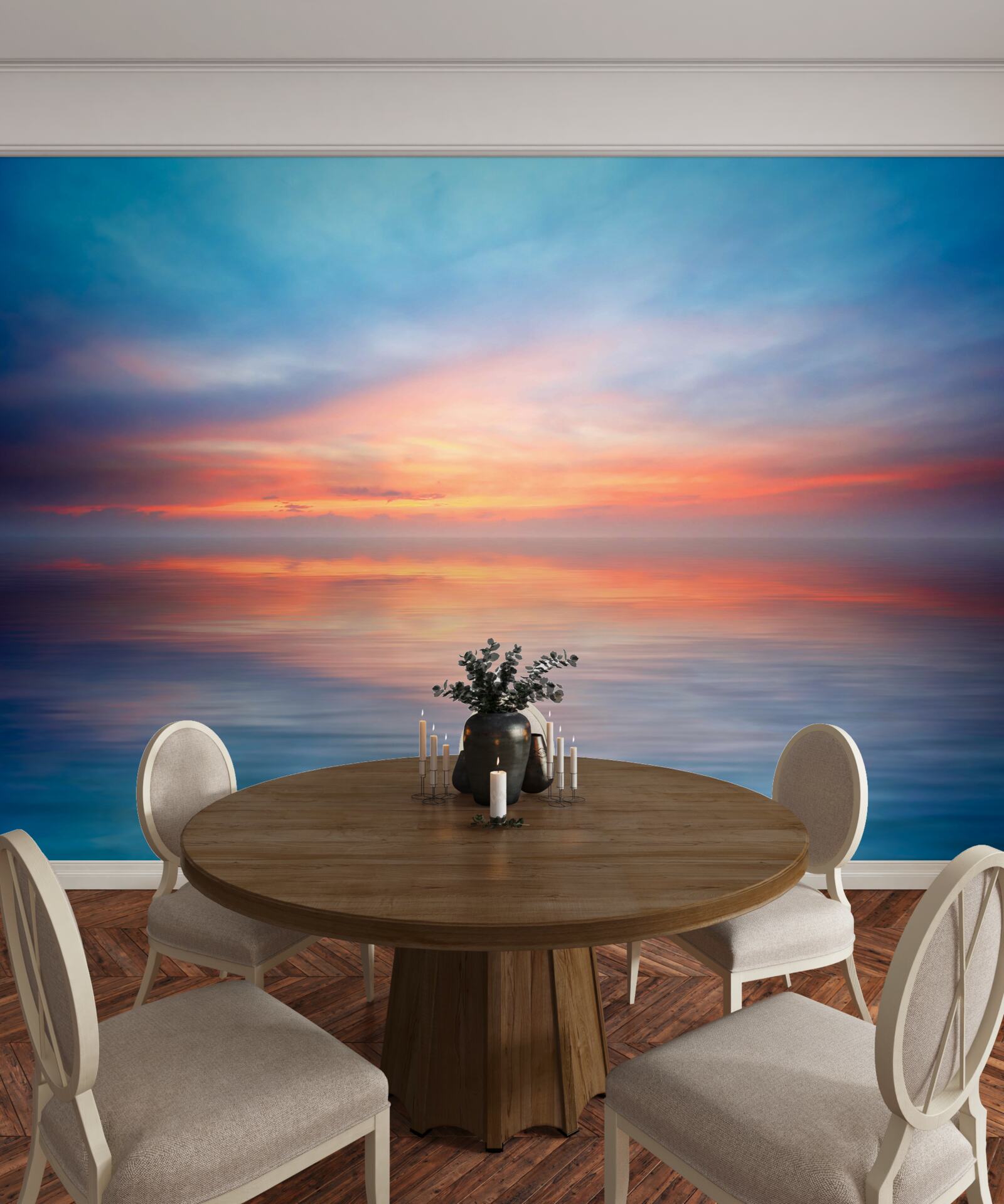 Fototapeta zachód słońca spokojny na morzu