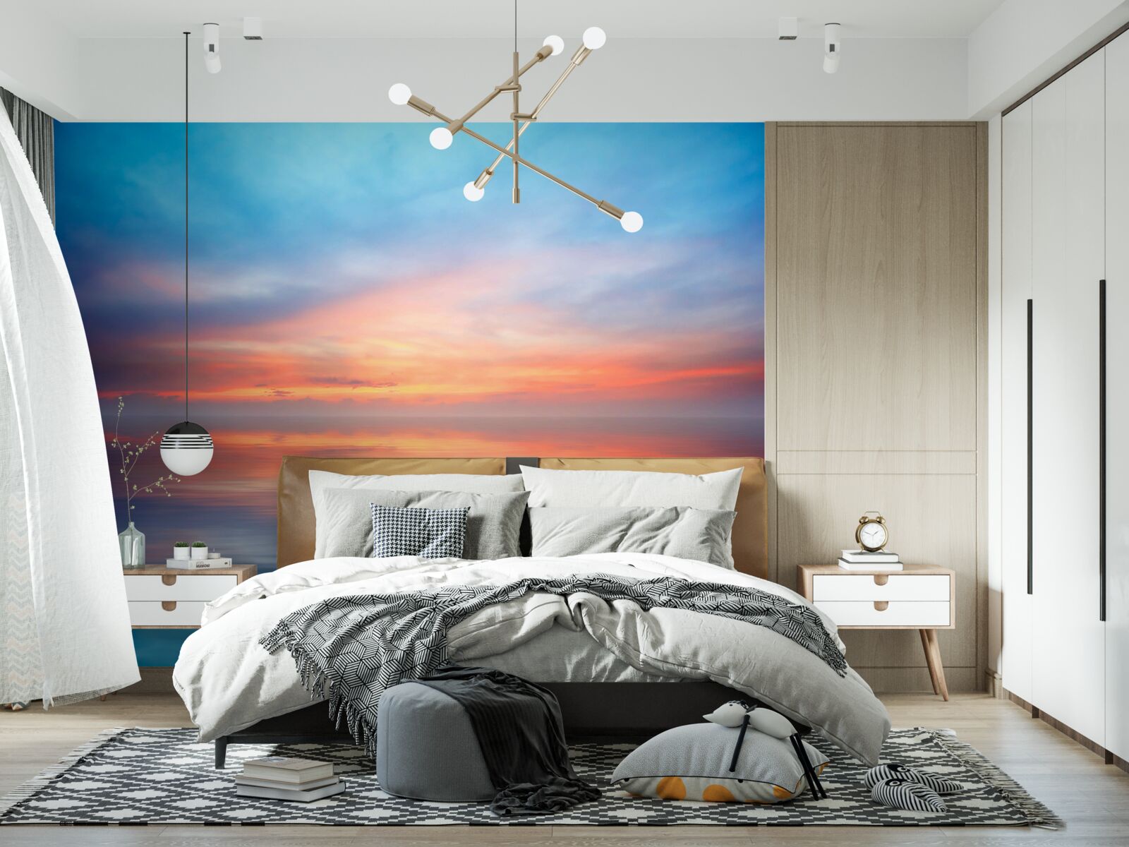 Fototapeta zachód słońca spokojny na morzu