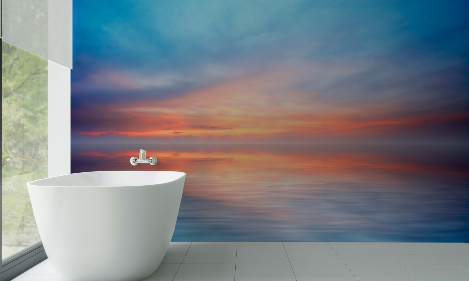 Fototapeta zachód słońca spokojny na morzu