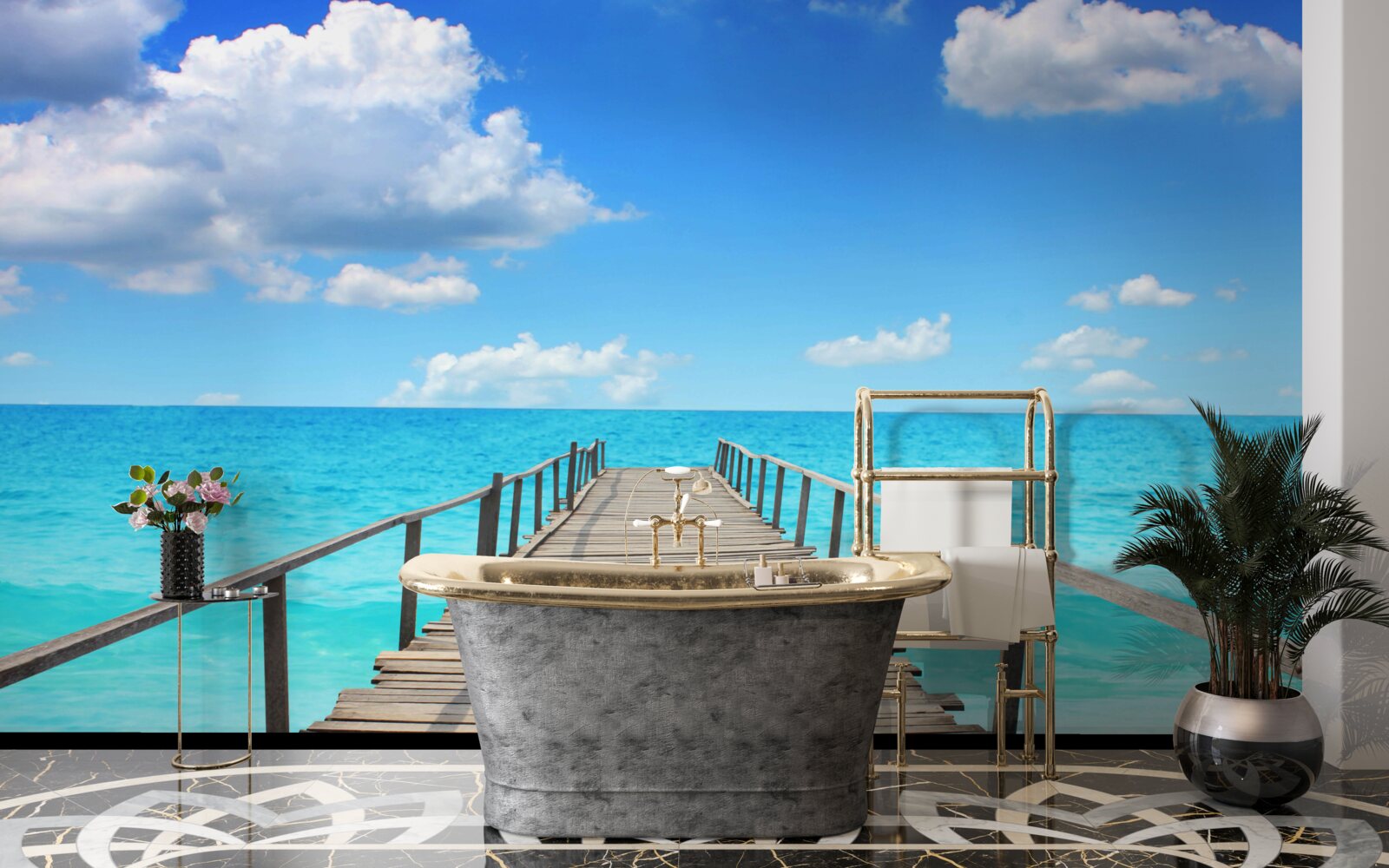 Fototapeta wpadając do bezkresnego morza