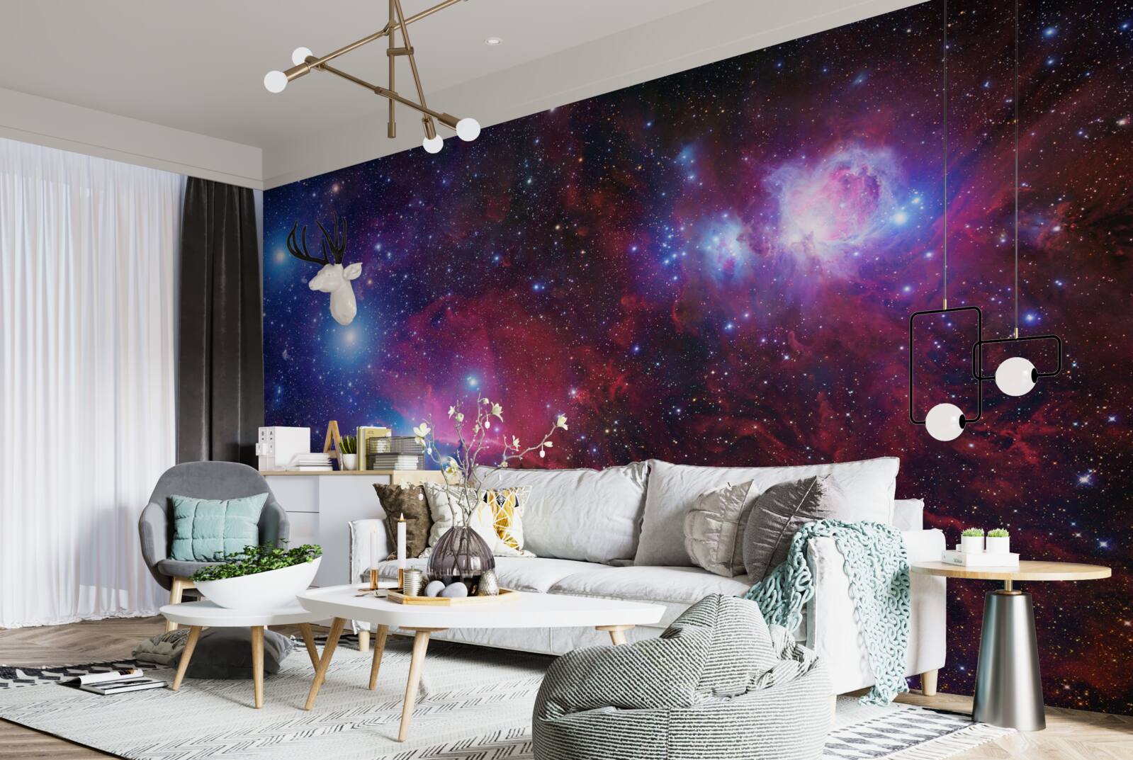 Fototapeta gwiaździste niebo pokryte nocą