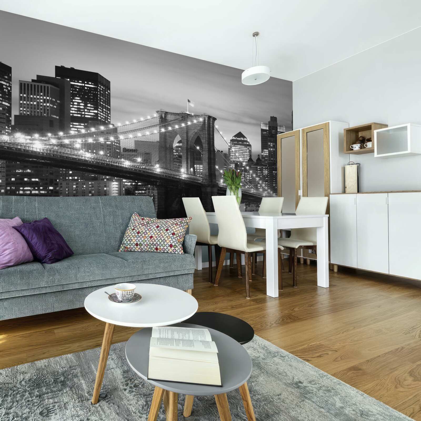 Fototapeta most brookliński w czerni i bieli