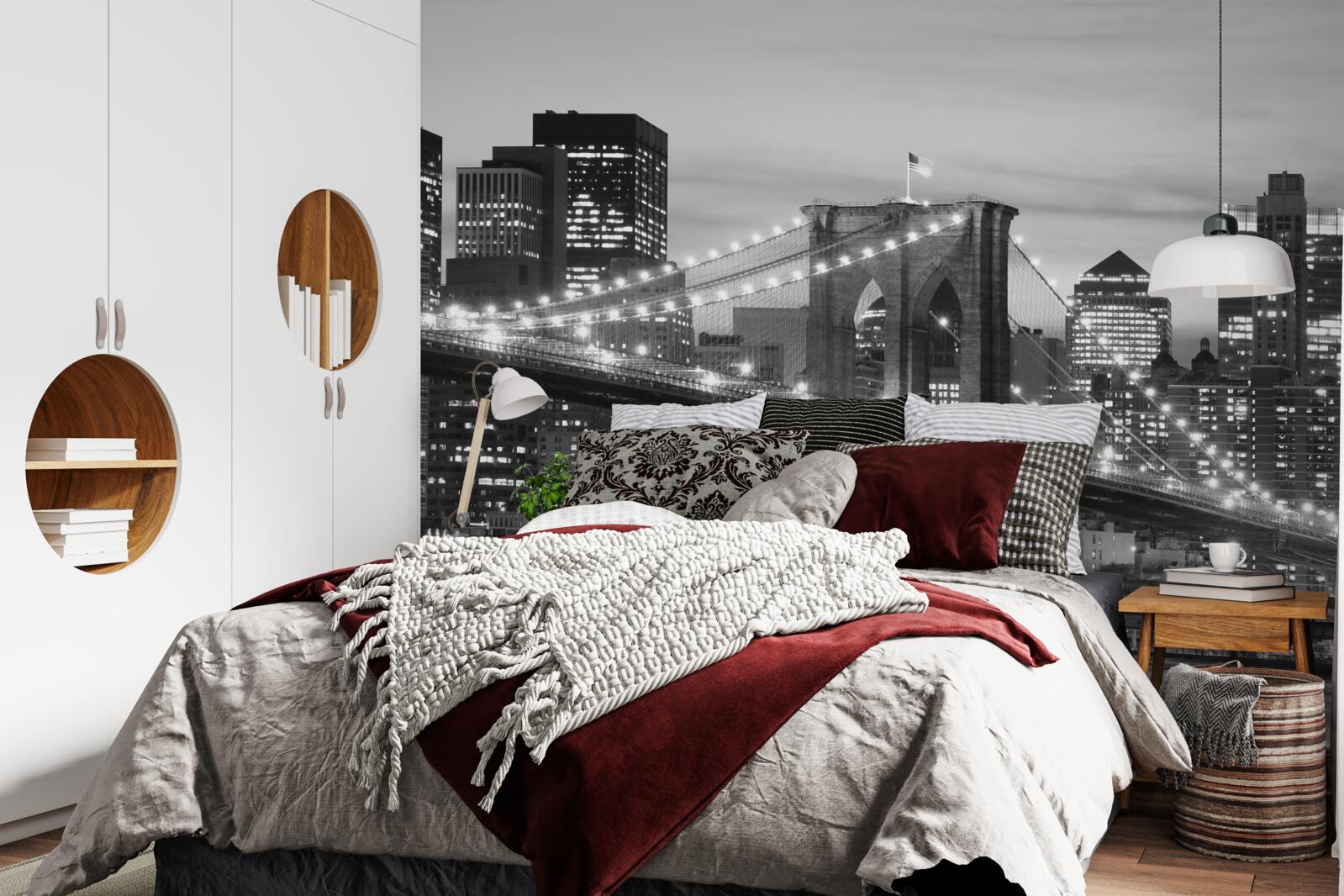 Fototapeta most brookliński w czerni i bieli