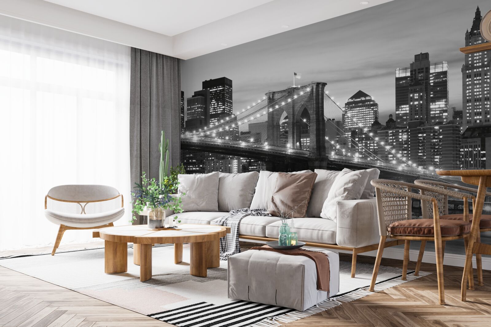 Fototapeta most brookliński w czerni i bieli