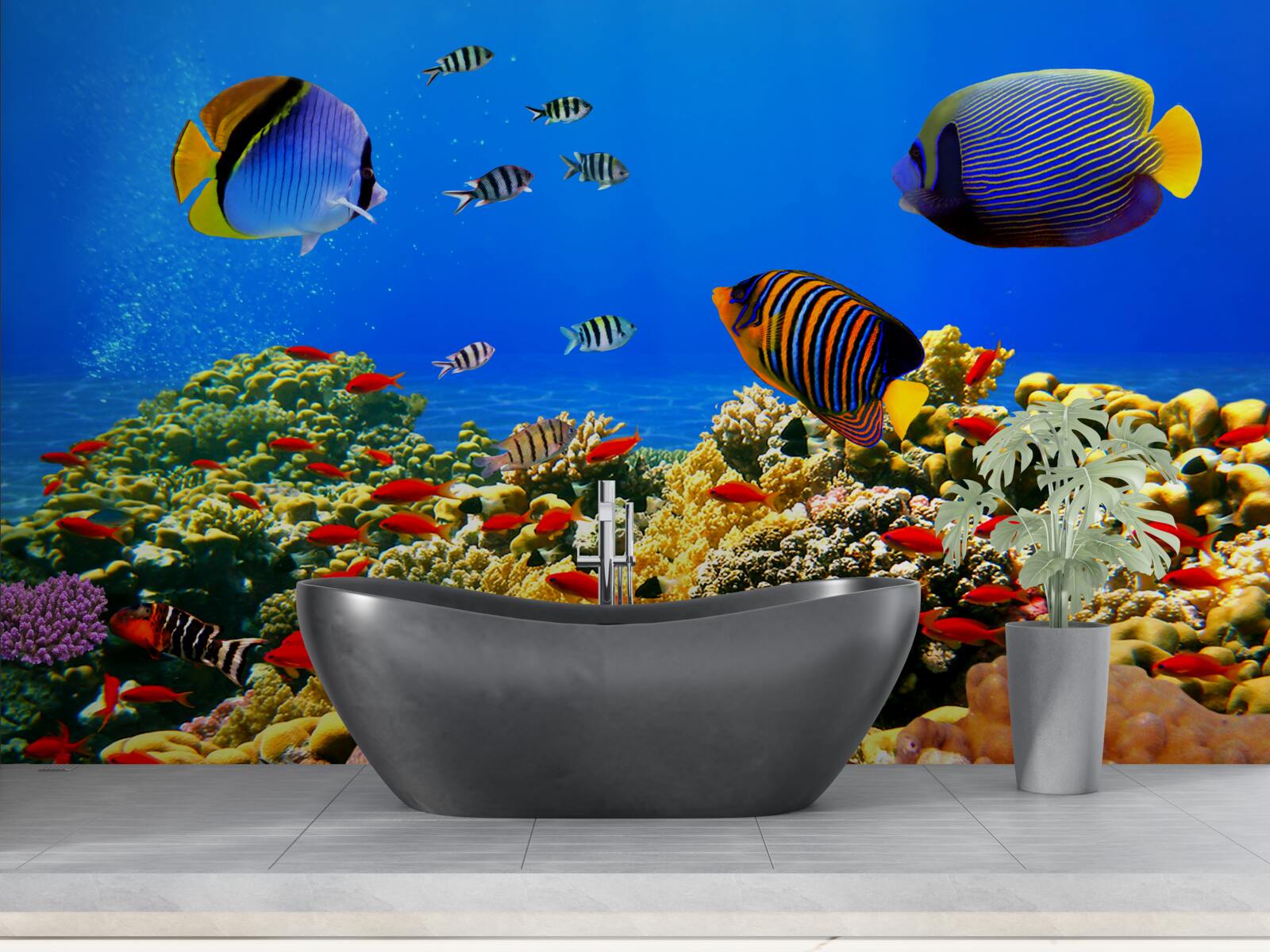 Fototapeta niedokończona głębia oceanu i jego mieszkańców