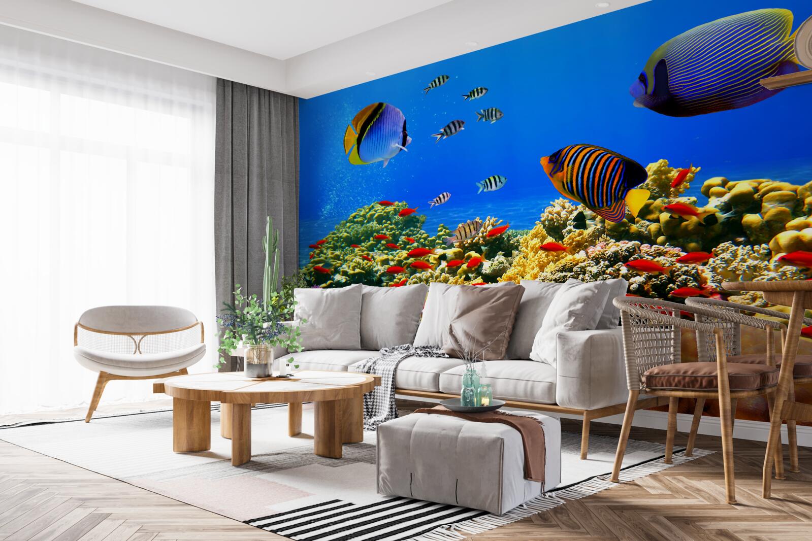 Fototapeta niedokończona głębia oceanu i jego mieszkańców