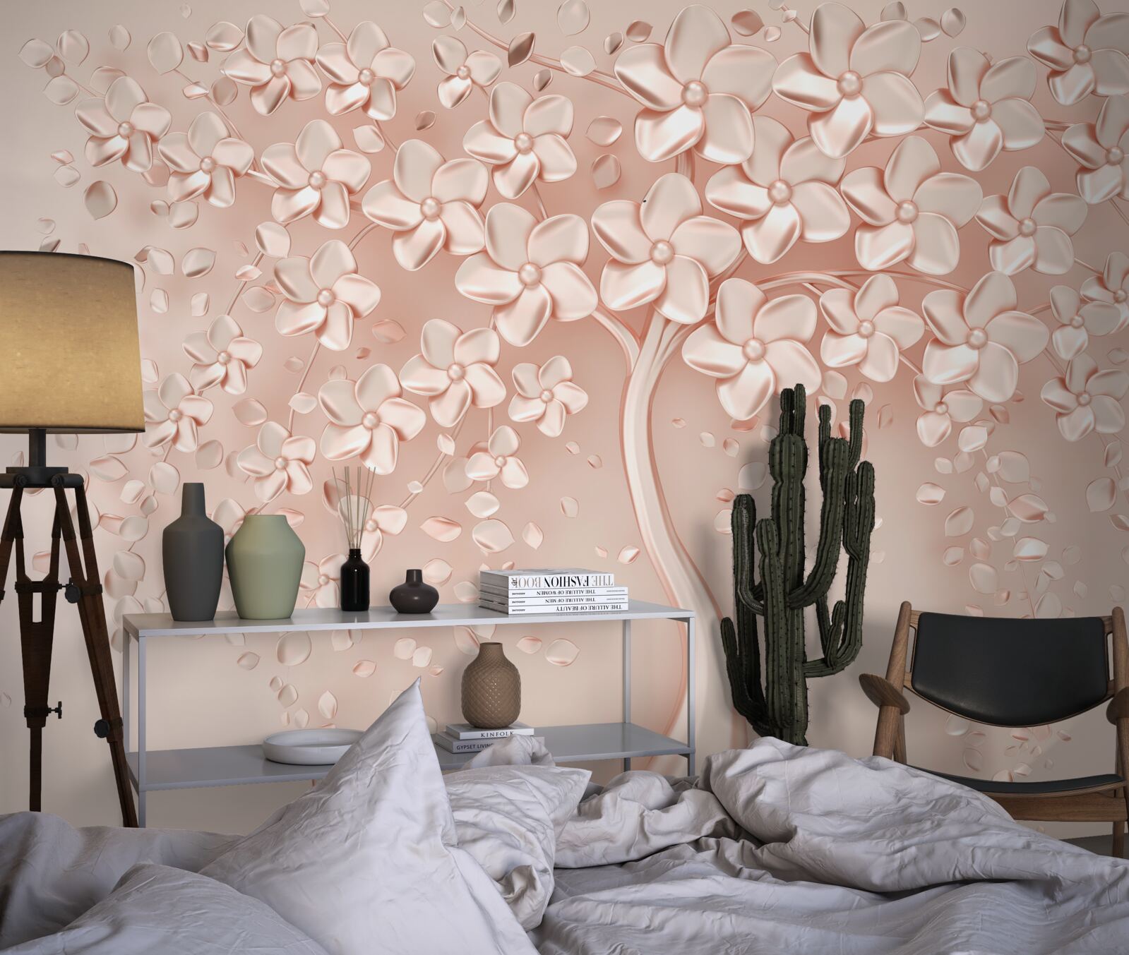 Fototapeta kwiaty zakwitły na małym drzewie