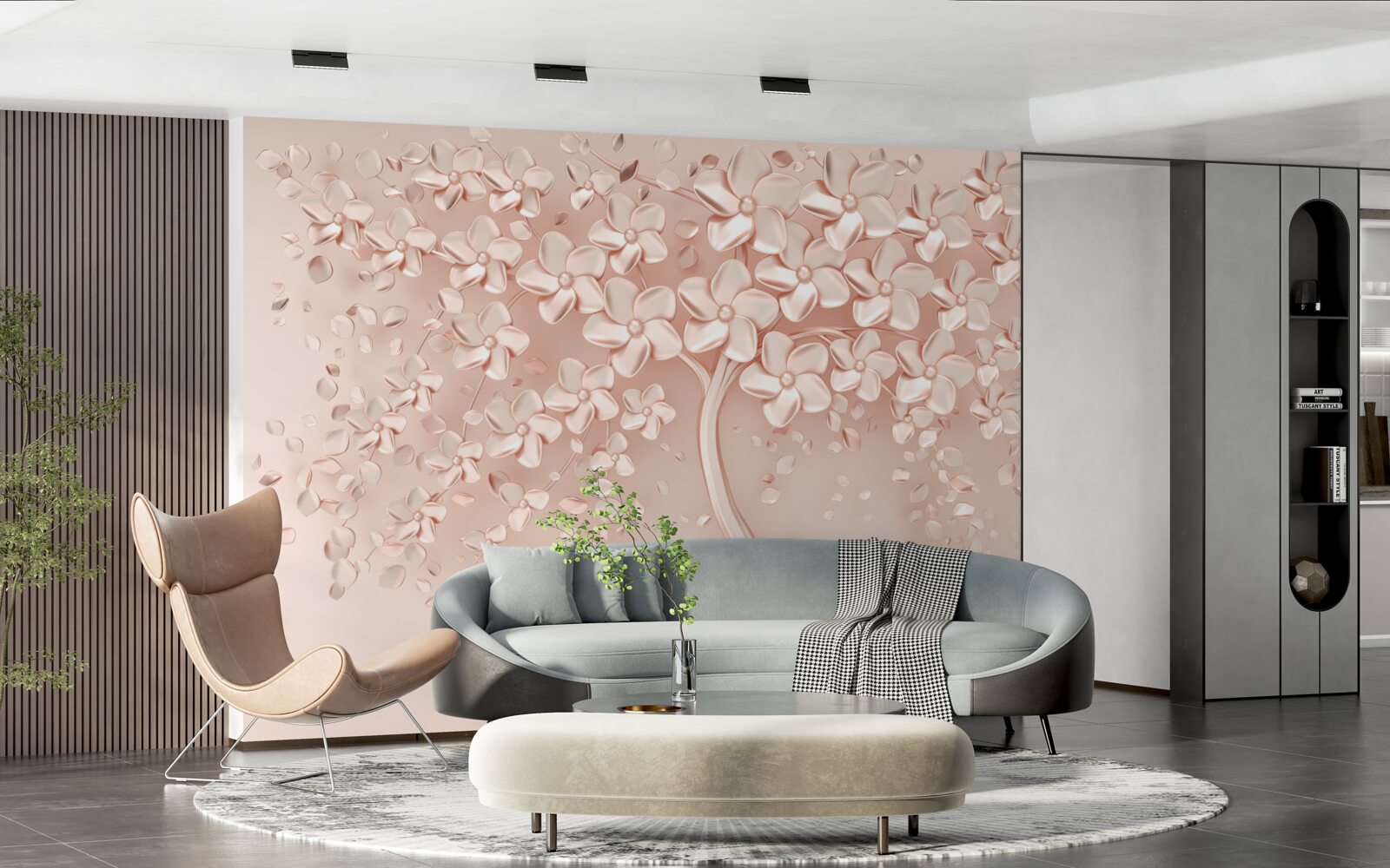 Fototapeta kwiaty zakwitły na małym drzewie