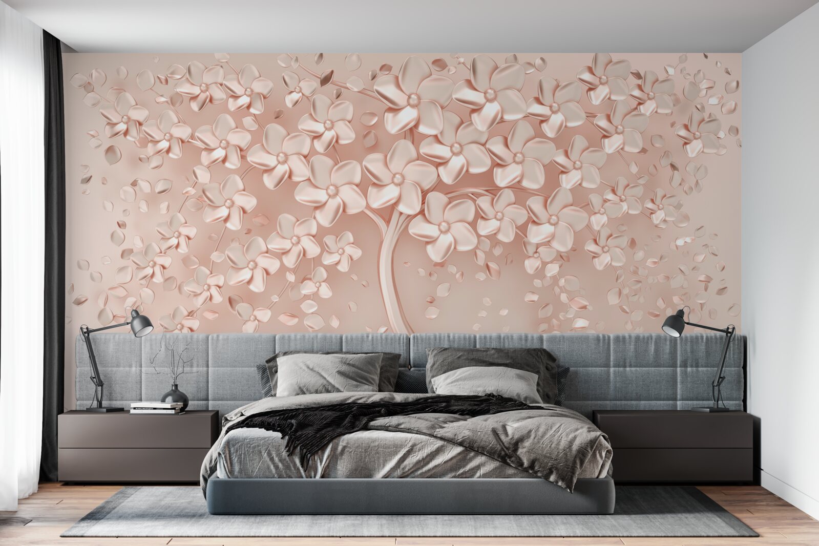 Fototapeta kwiaty zakwitły na małym drzewie