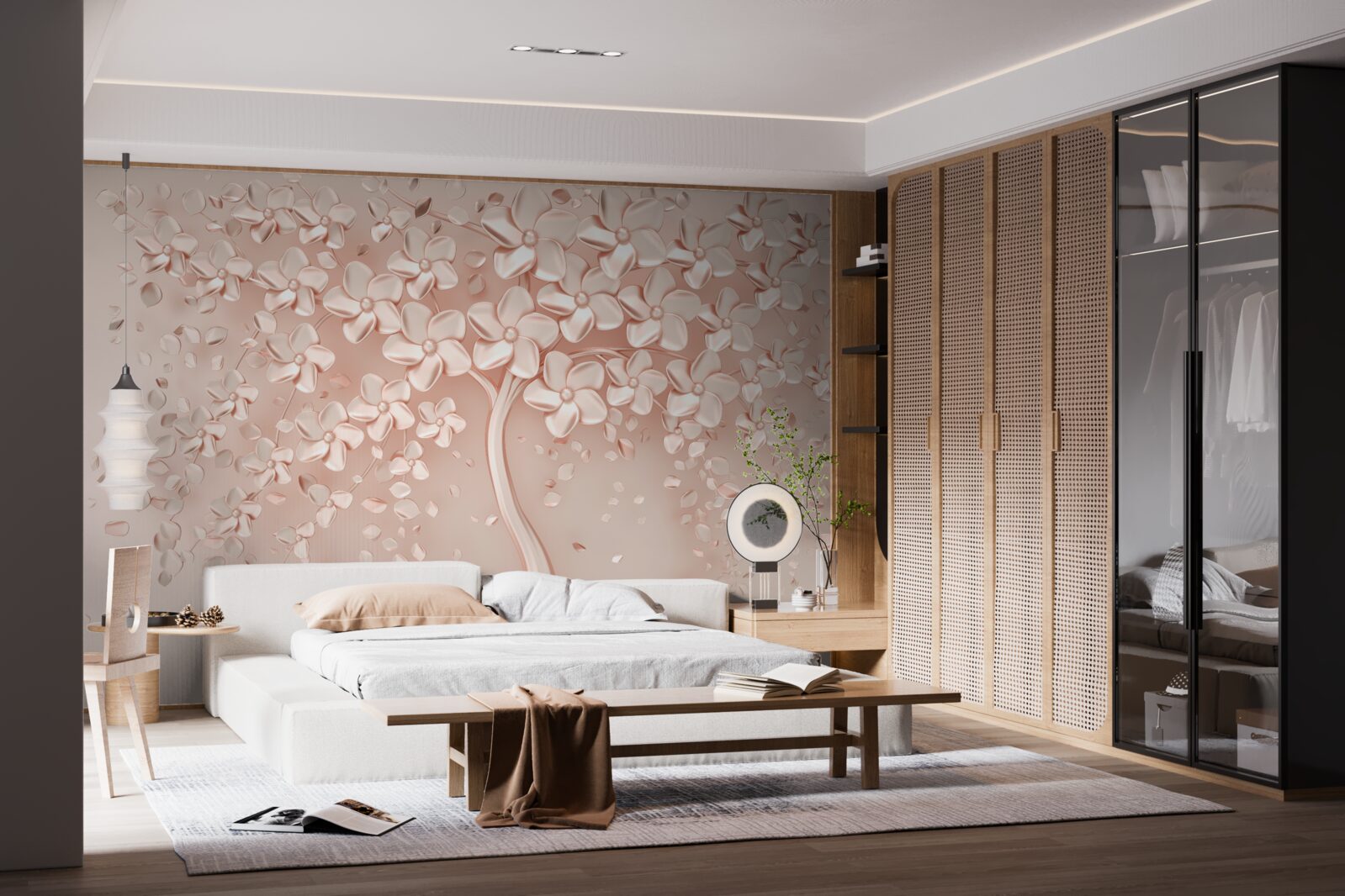 Fototapeta kwiaty zakwitły na małym drzewie