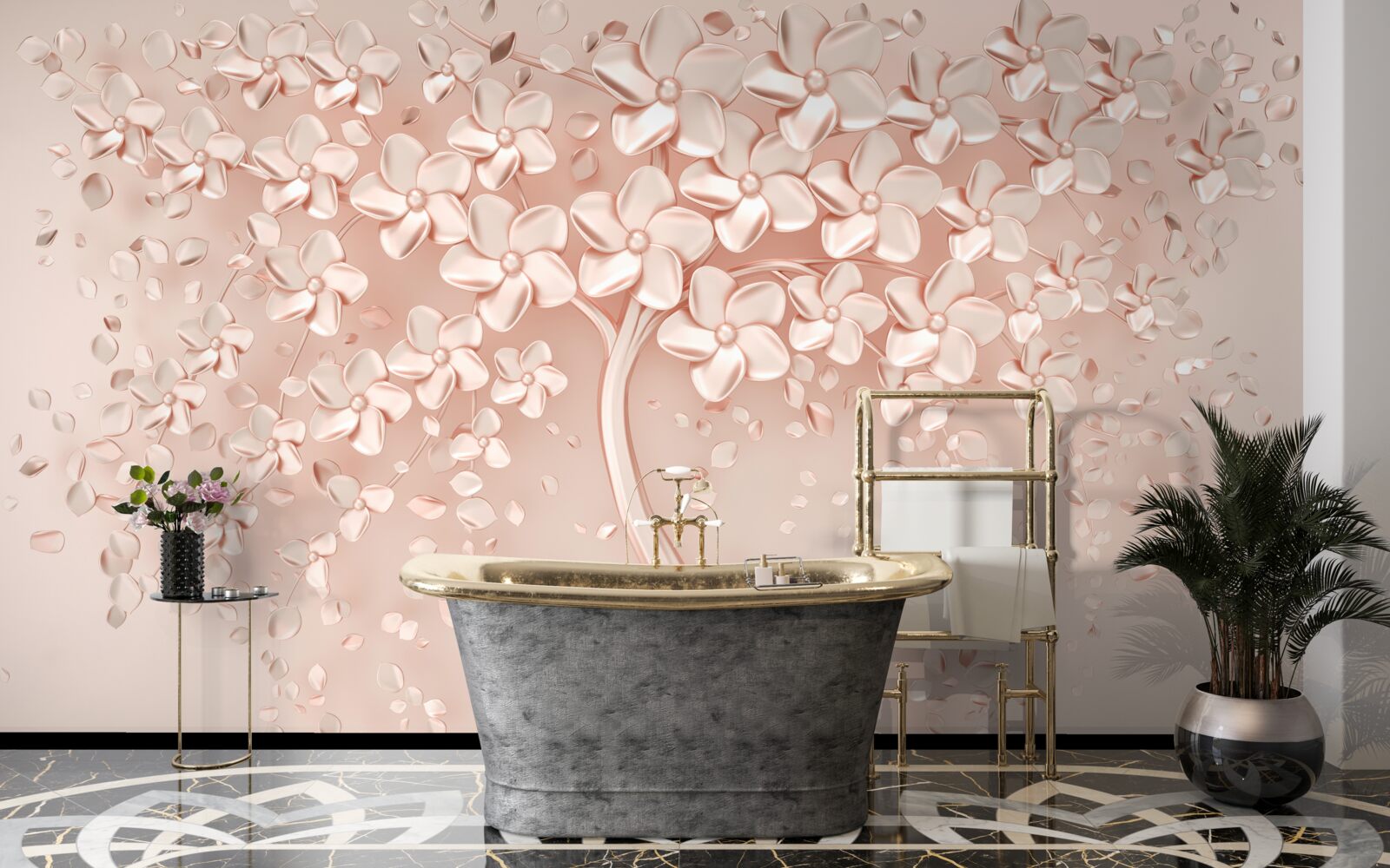 Fototapeta kwiaty zakwitły na małym drzewie