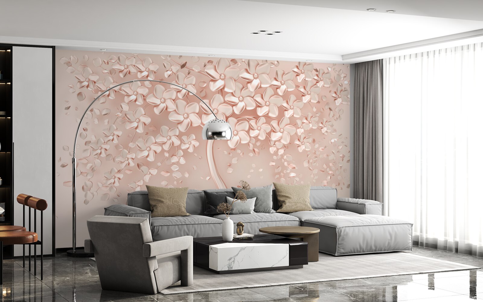 Fototapeta kwiaty zakwitły na małym drzewie