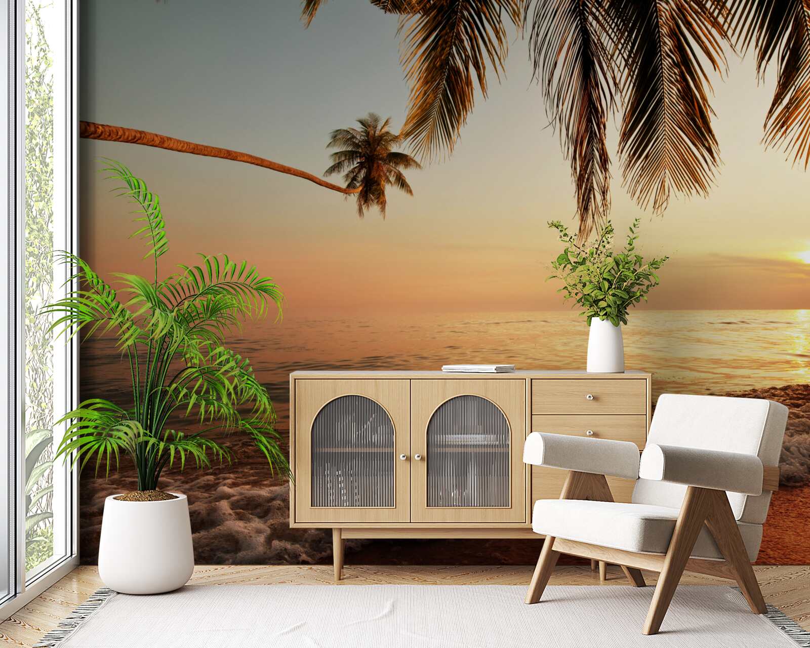 Fototapeta tropikalna wyspa o zachodzie słońca