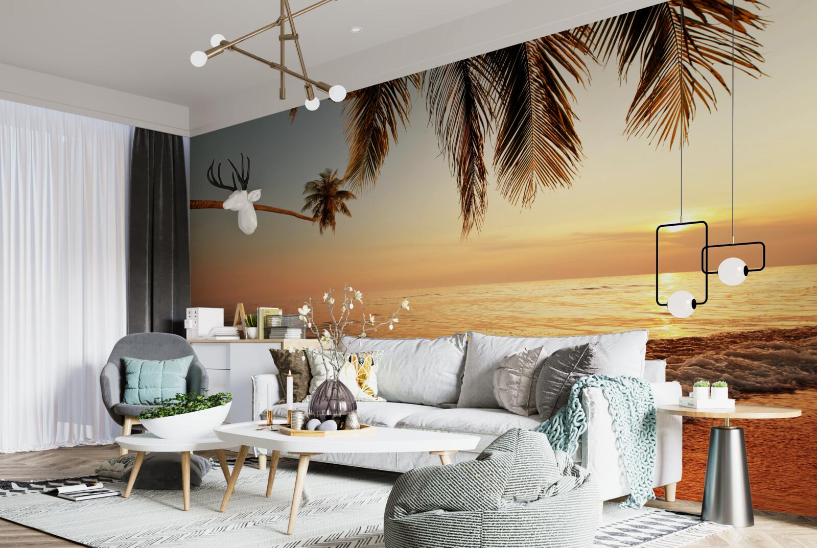 Fototapeta tropikalna wyspa o zachodzie słońca