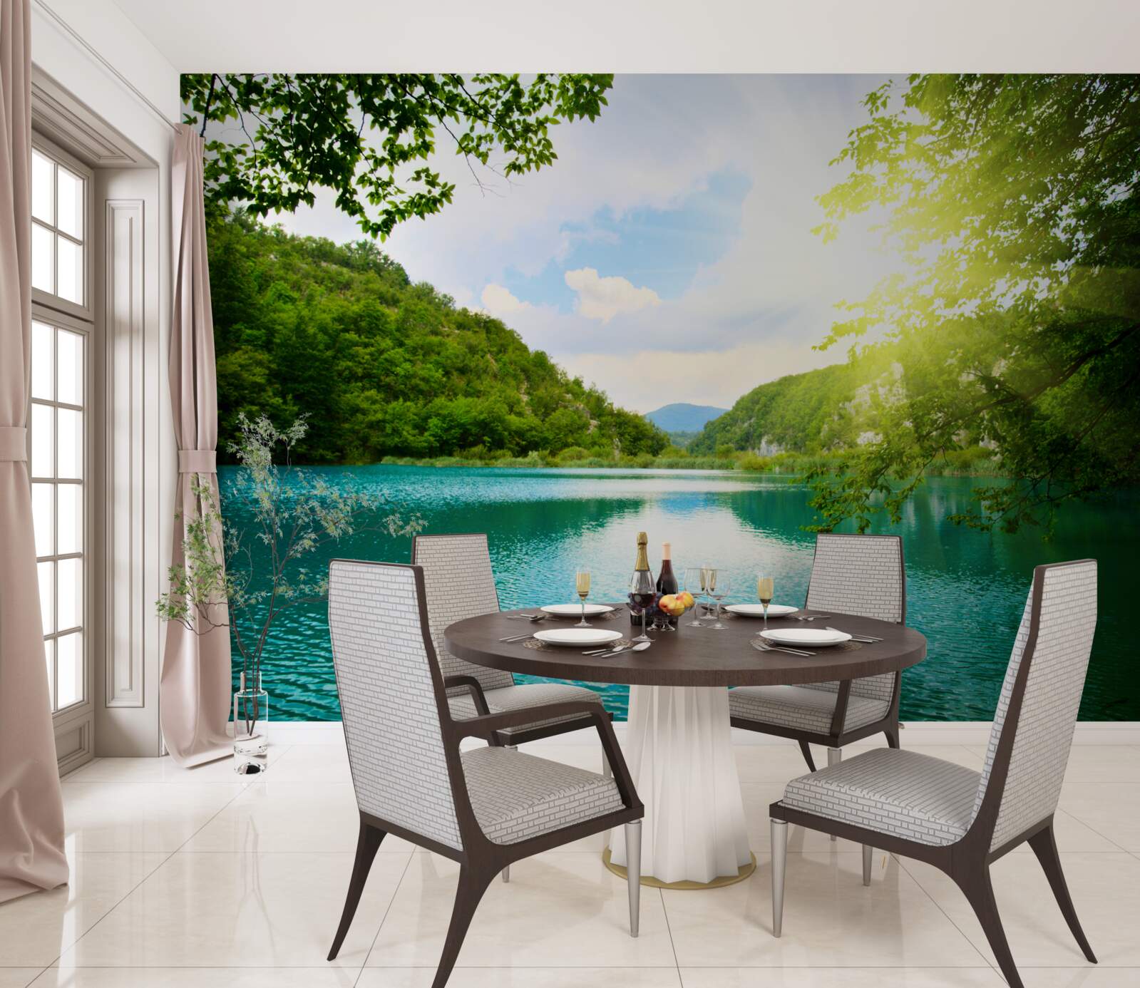 Fototapeta wschód słońca nad powierzchnią wody