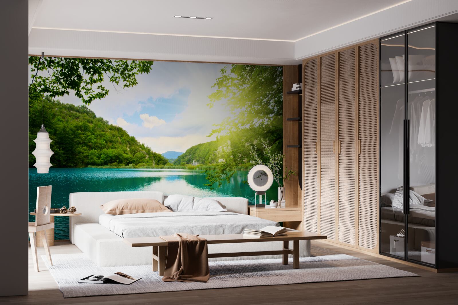 Fototapeta wschód słońca nad powierzchnią wody