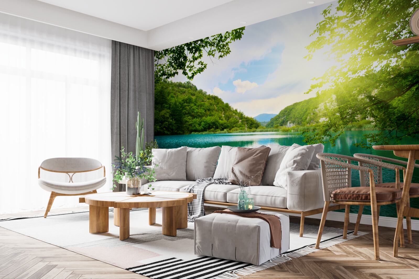 Fototapeta wschód słońca nad powierzchnią wody