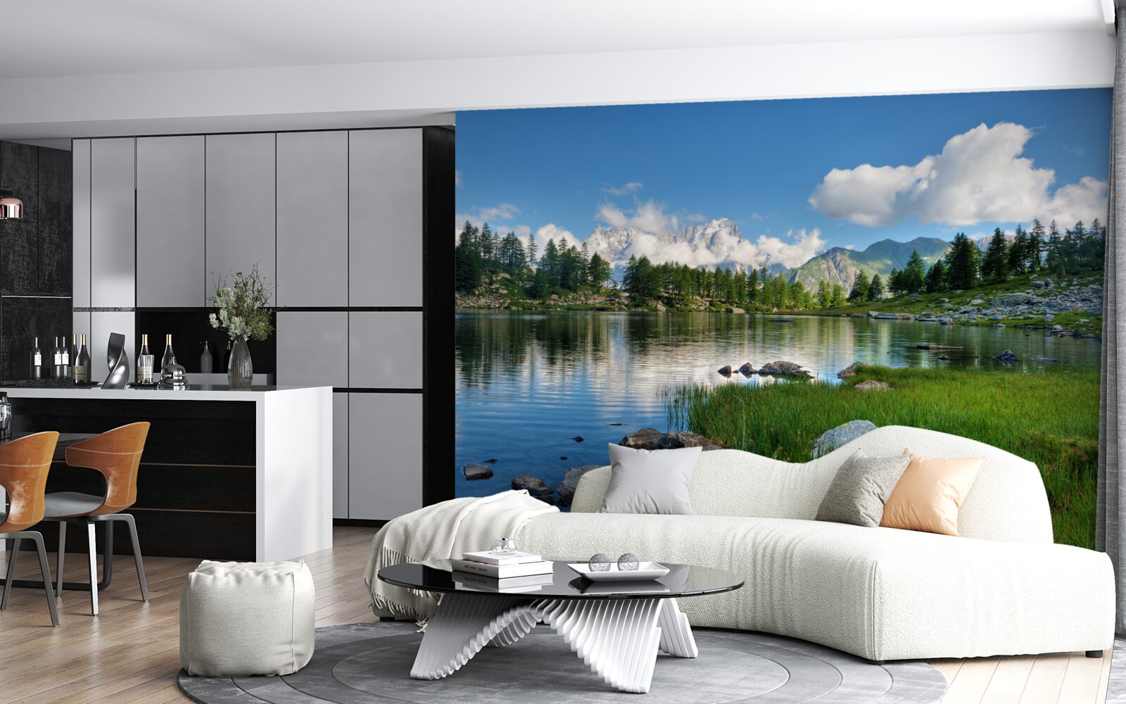 Fototapeta letni smak spokojnej górskiej rzeki