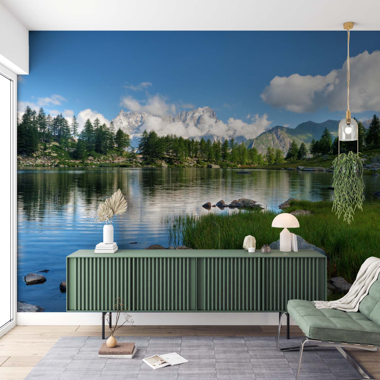 Fototapeta letni smak spokojnej górskiej rzeki