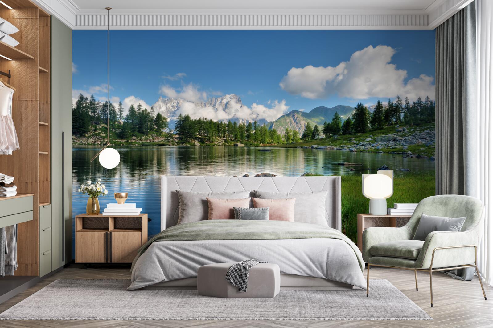 Fototapeta letni smak spokojnej górskiej rzeki