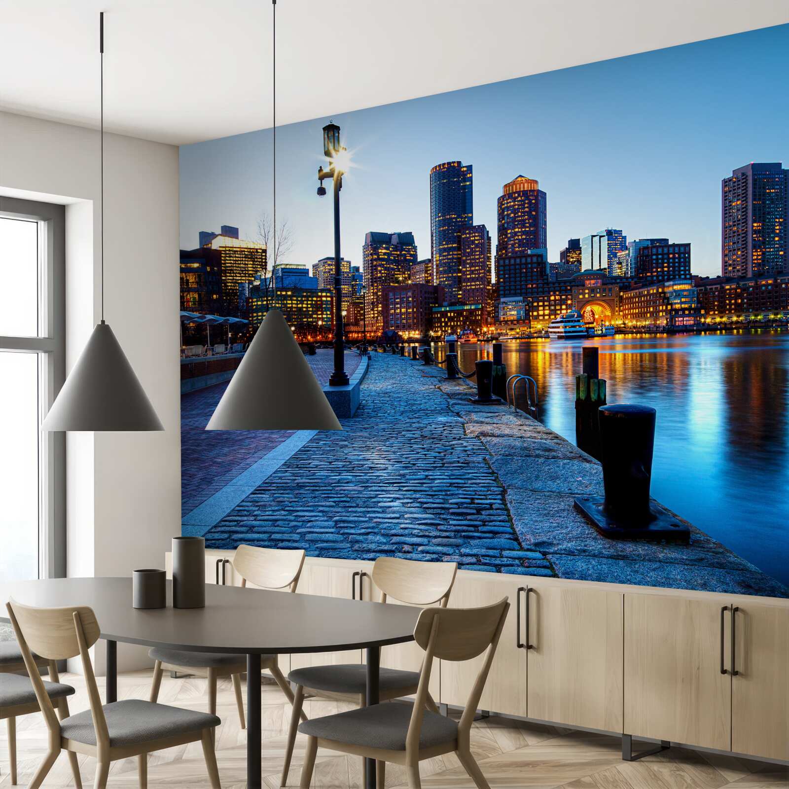 Fototapeta zachód słońca na niezamieszkanym molo