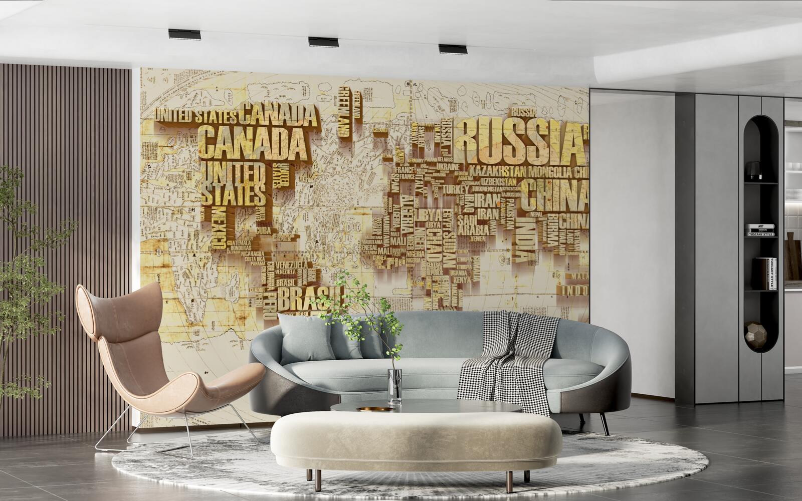 Fototapeta globe składa się z nazw państw