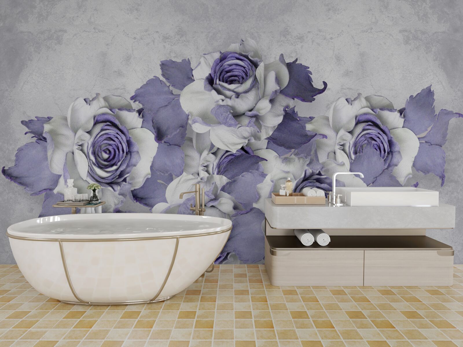 Fototapeta liliowy wystrój kwiatowy