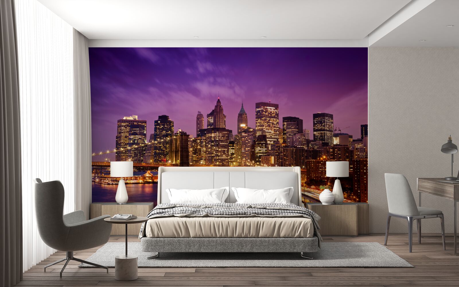 Fototapeta most brookliński nocą