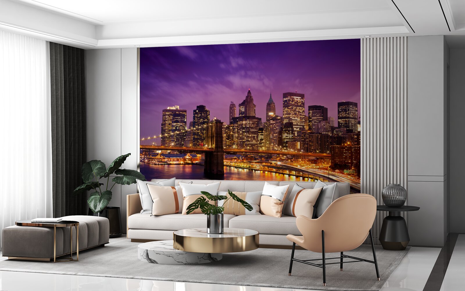 Fototapeta most brookliński nocą