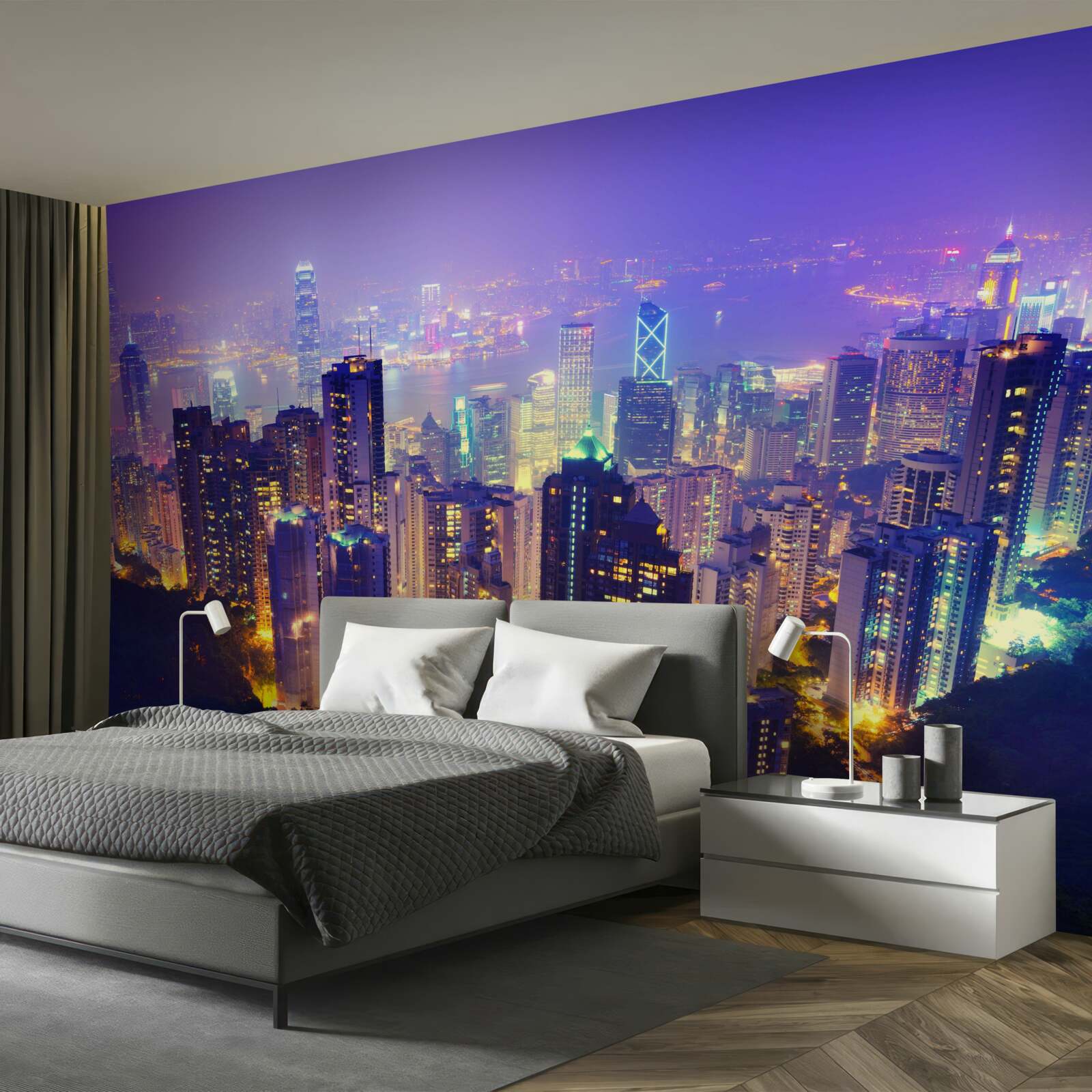 Fototapeta hongkong nocą ma oszałamiającą panoramę