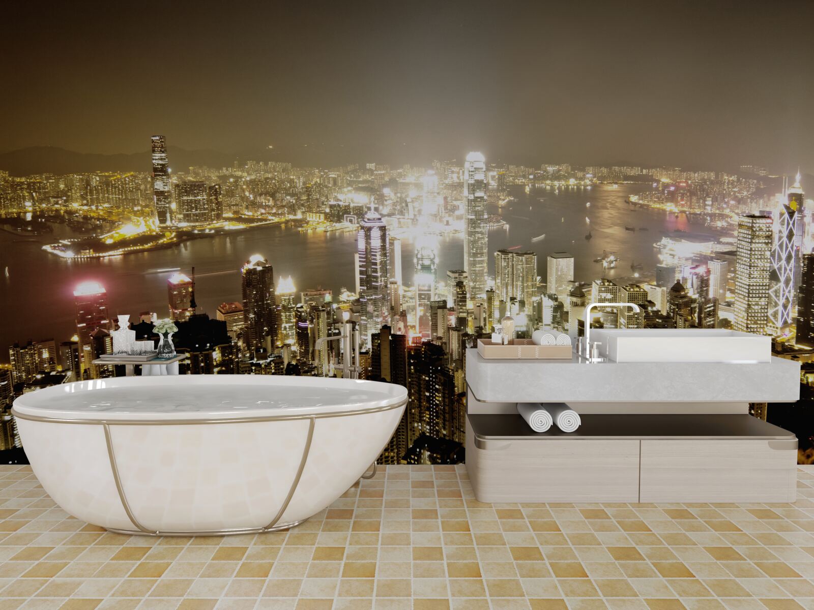 Fototapeta nocne światła nowego jorku