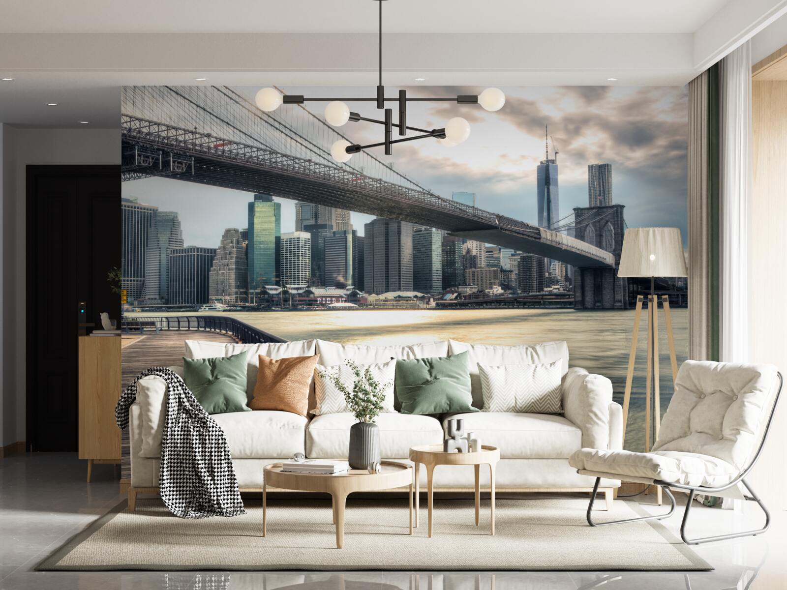 Fototapeta promenada pod mostem brooklińskim