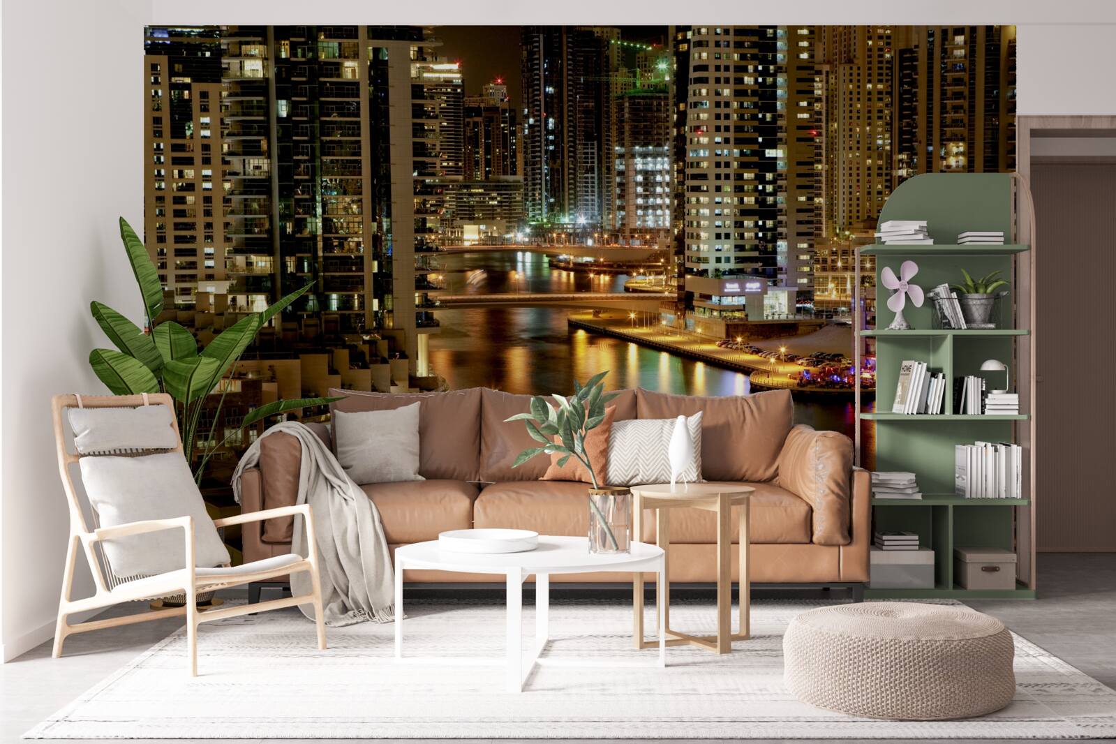 Fototapeta nocne molo z łodziami