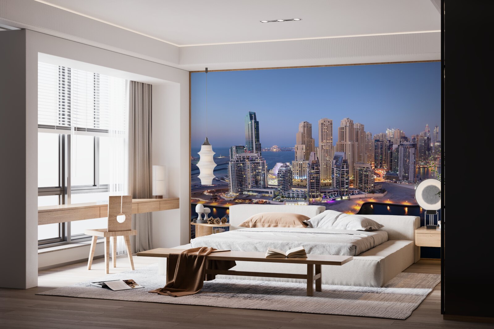 Fototapeta zachód słońca nad dubajem