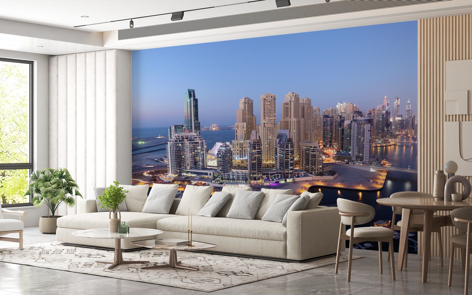 Fototapeta zachód słońca nad dubajem