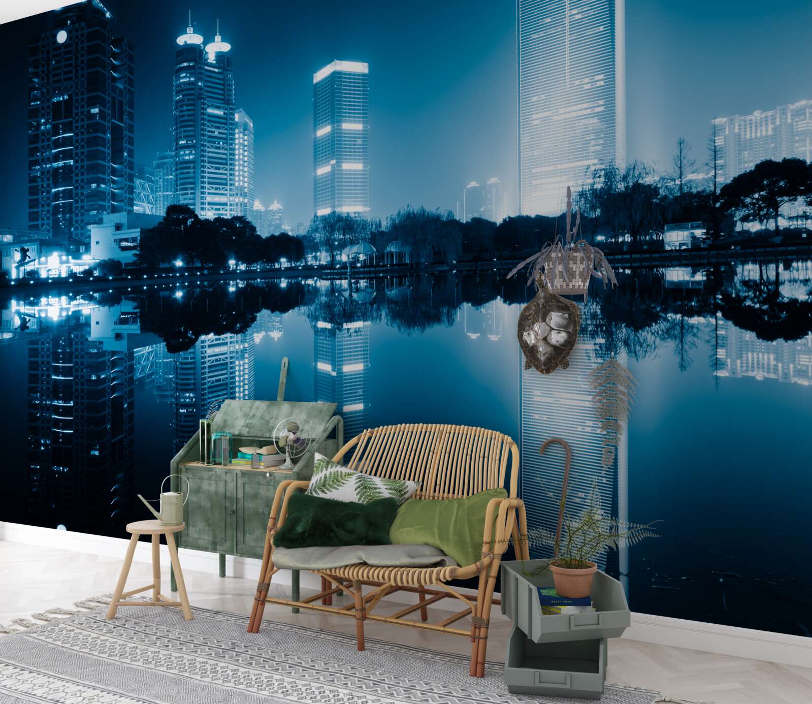 Fototapeta wyświetlanie nocnych świateł miasta