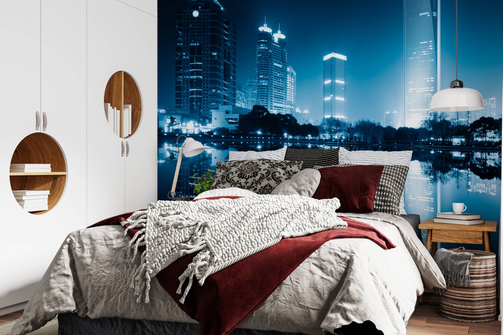 Fototapeta wyświetlanie nocnych świateł miasta