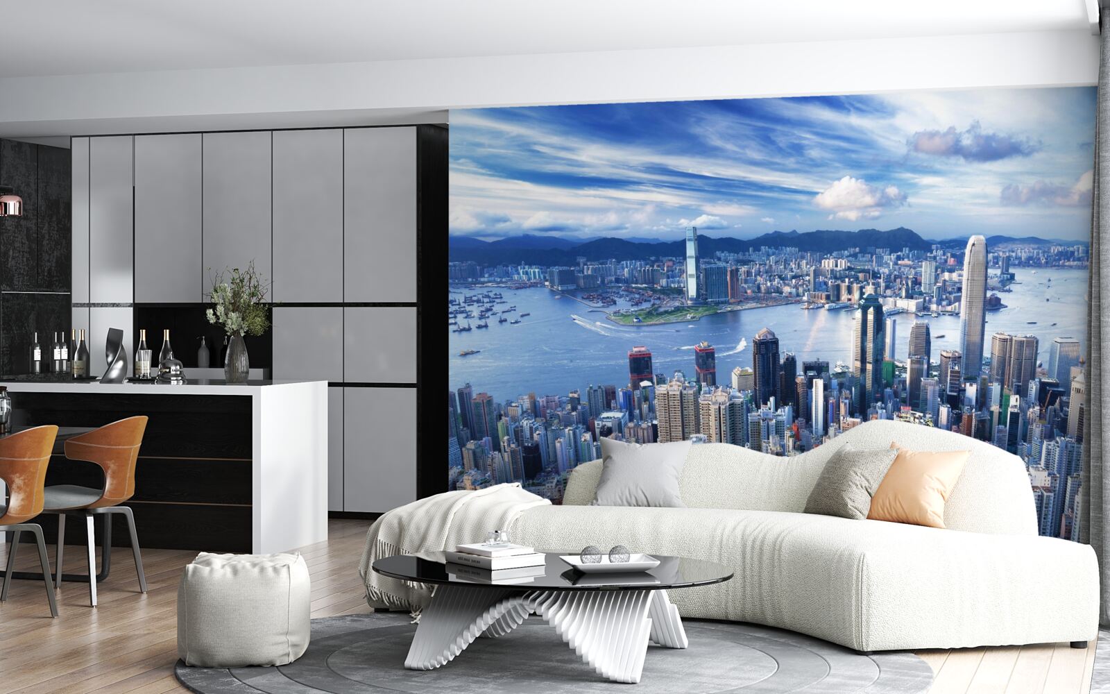 Fototapeta wieżowce w porcie wiktorii