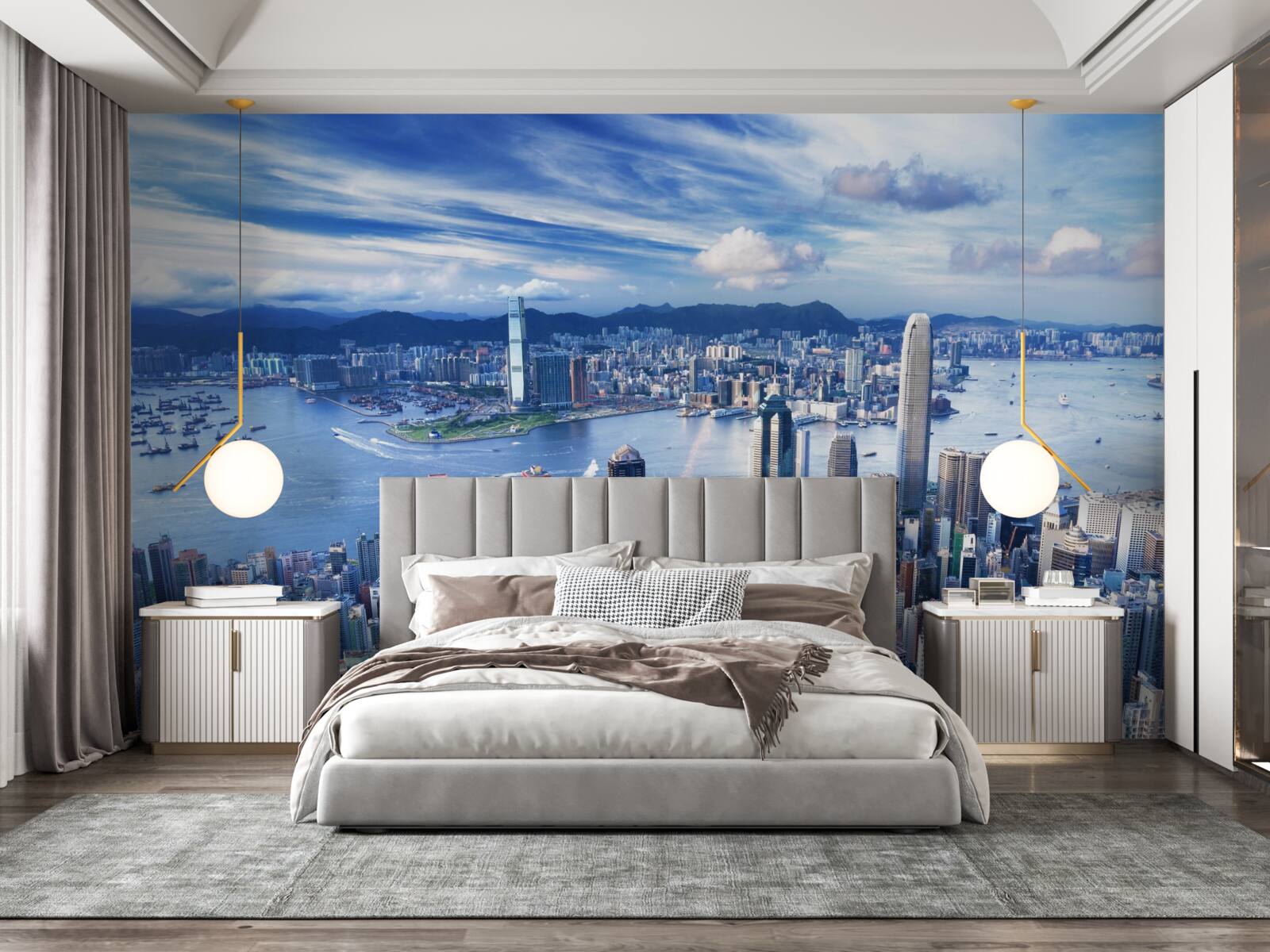 Fototapeta wieżowce w porcie wiktorii