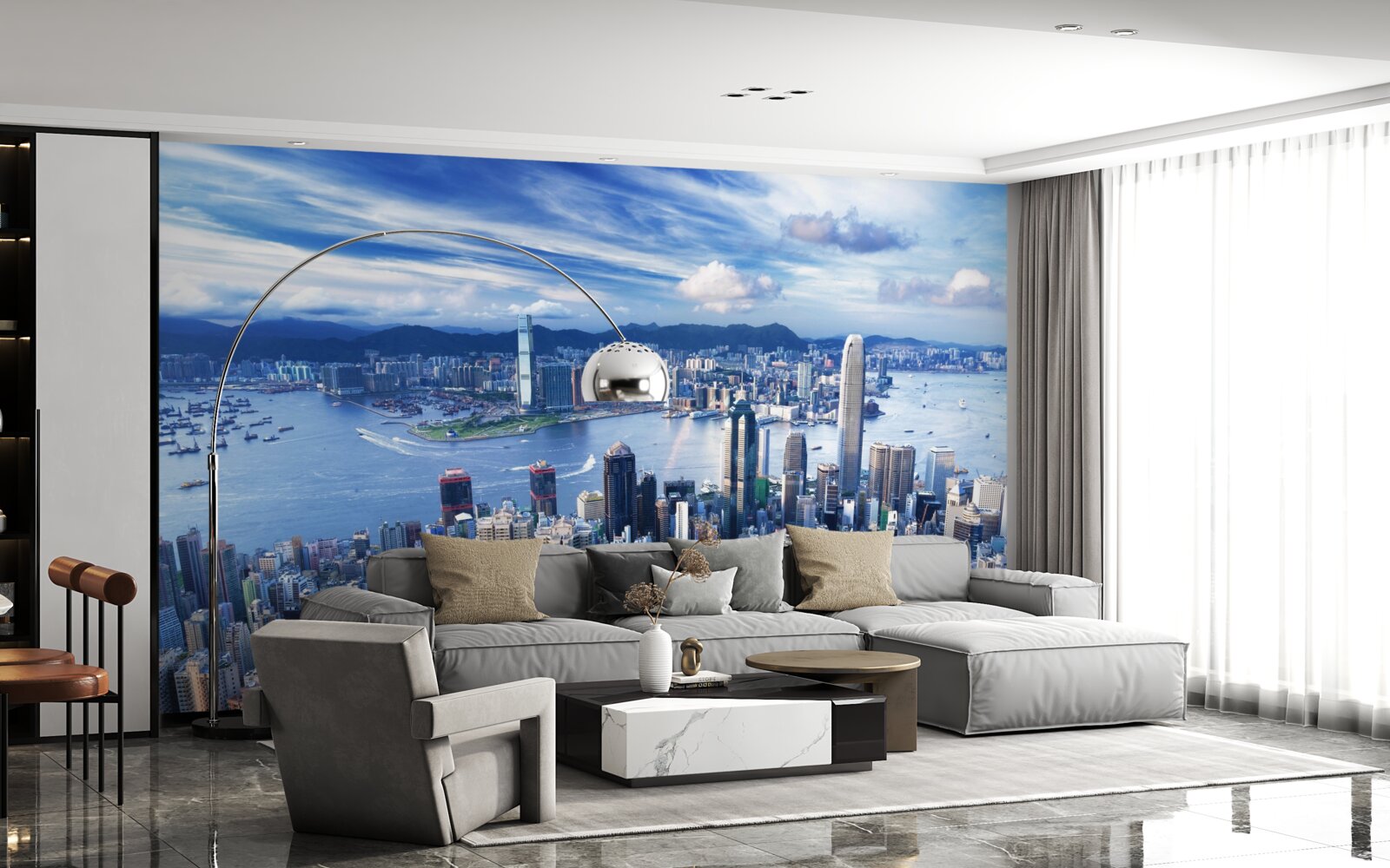 Fototapeta wieżowce w porcie wiktorii