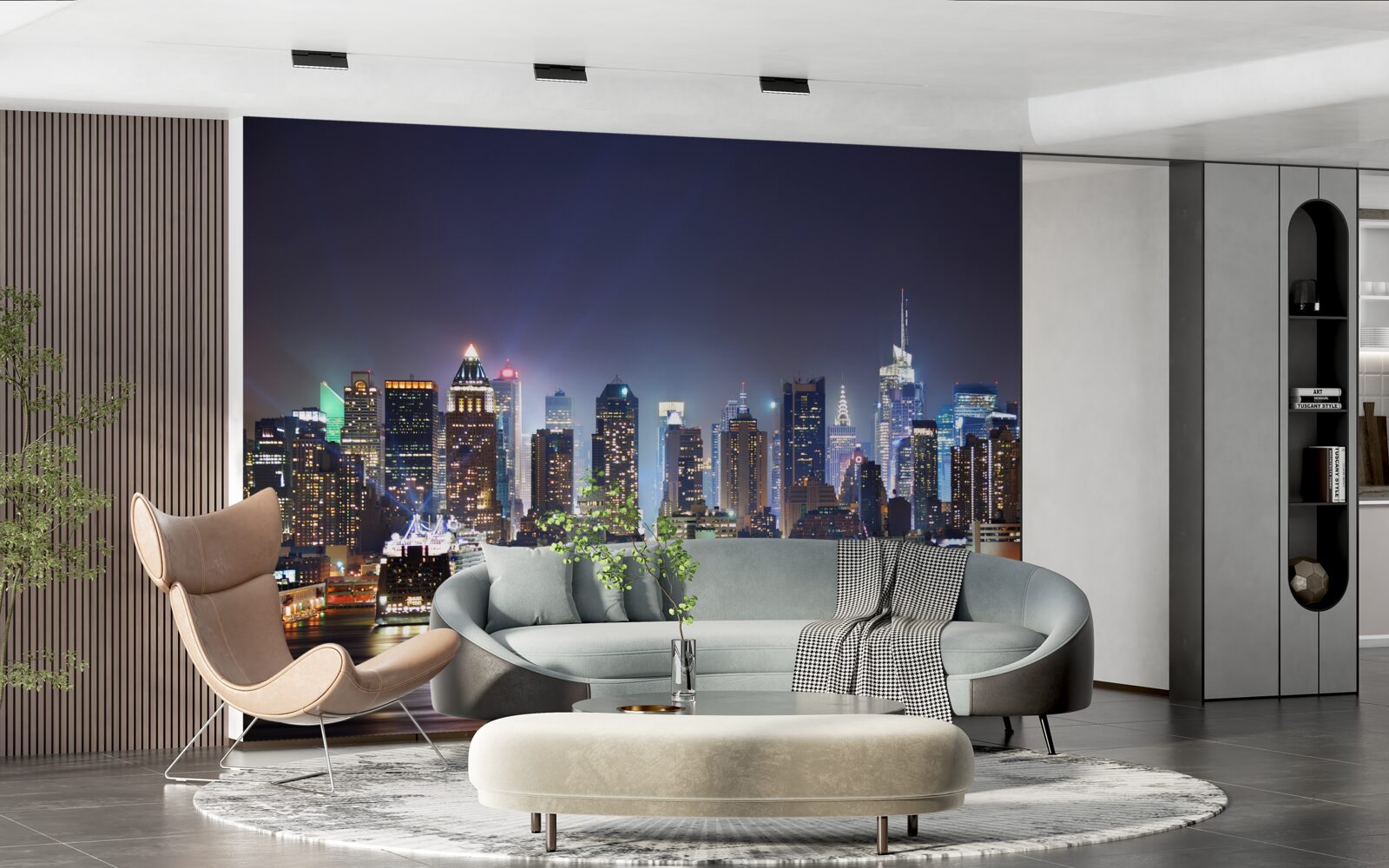 Fototapeta wieżowce dużego miasta nocą