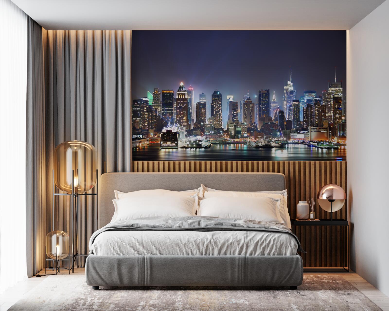 Fototapeta wieżowce dużego miasta nocą