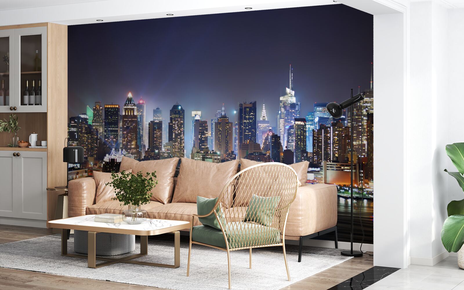 Fototapeta wieżowce dużego miasta nocą