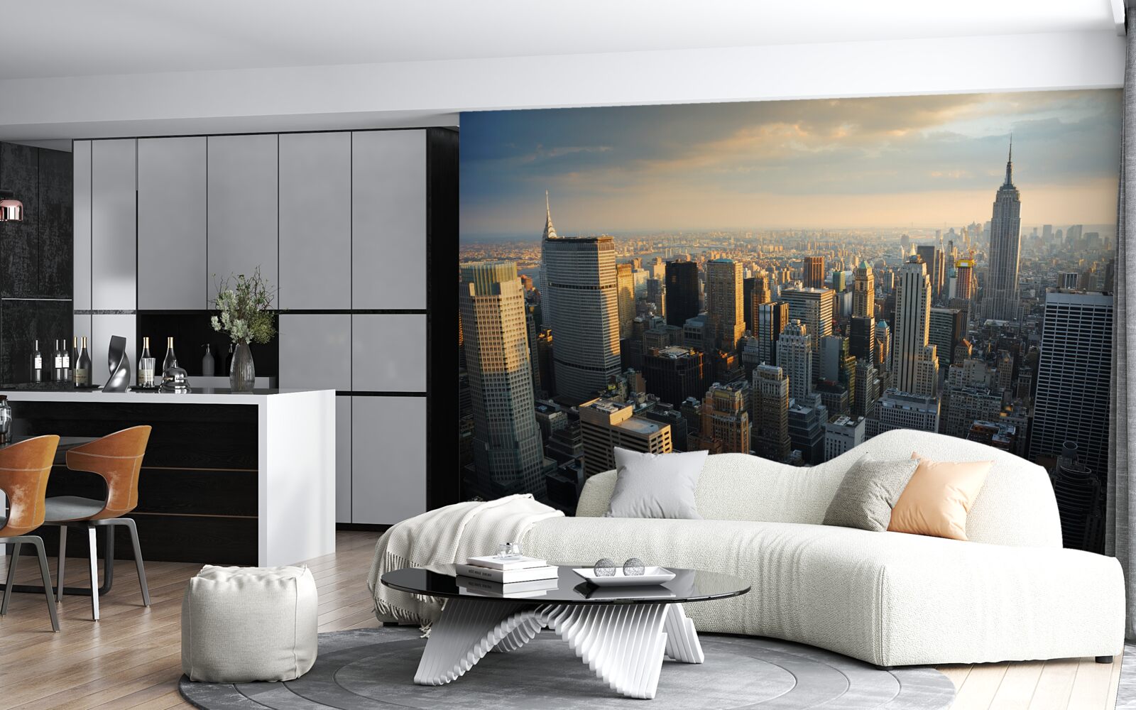 Fototapeta wieżowce nowego jorku w chwili narodzin dnia