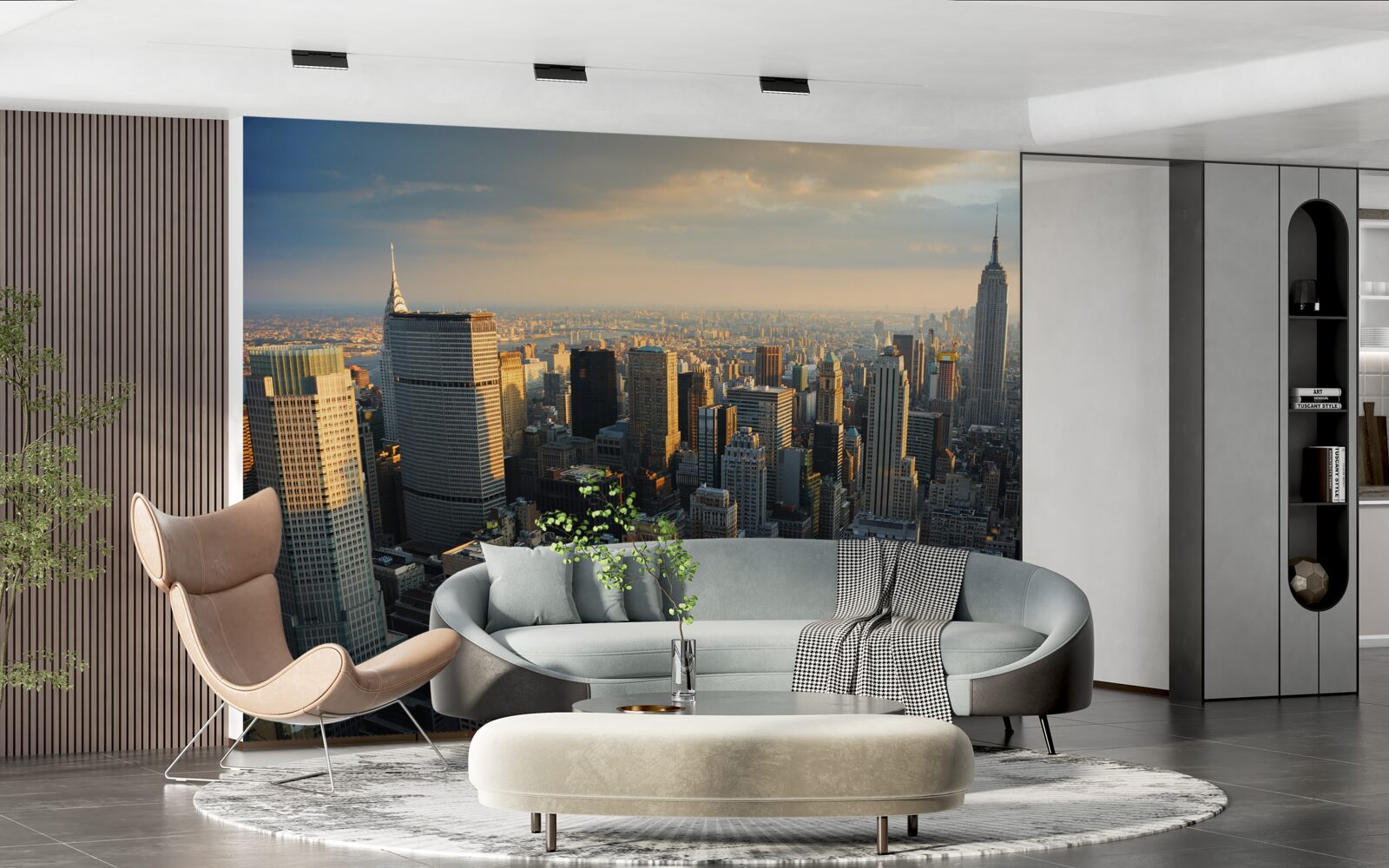 Fototapeta wieżowce nowego jorku w chwili narodzin dnia